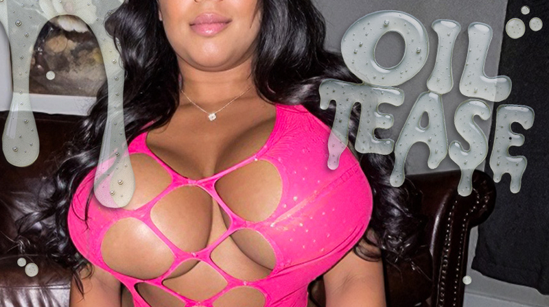 Oily boob tease