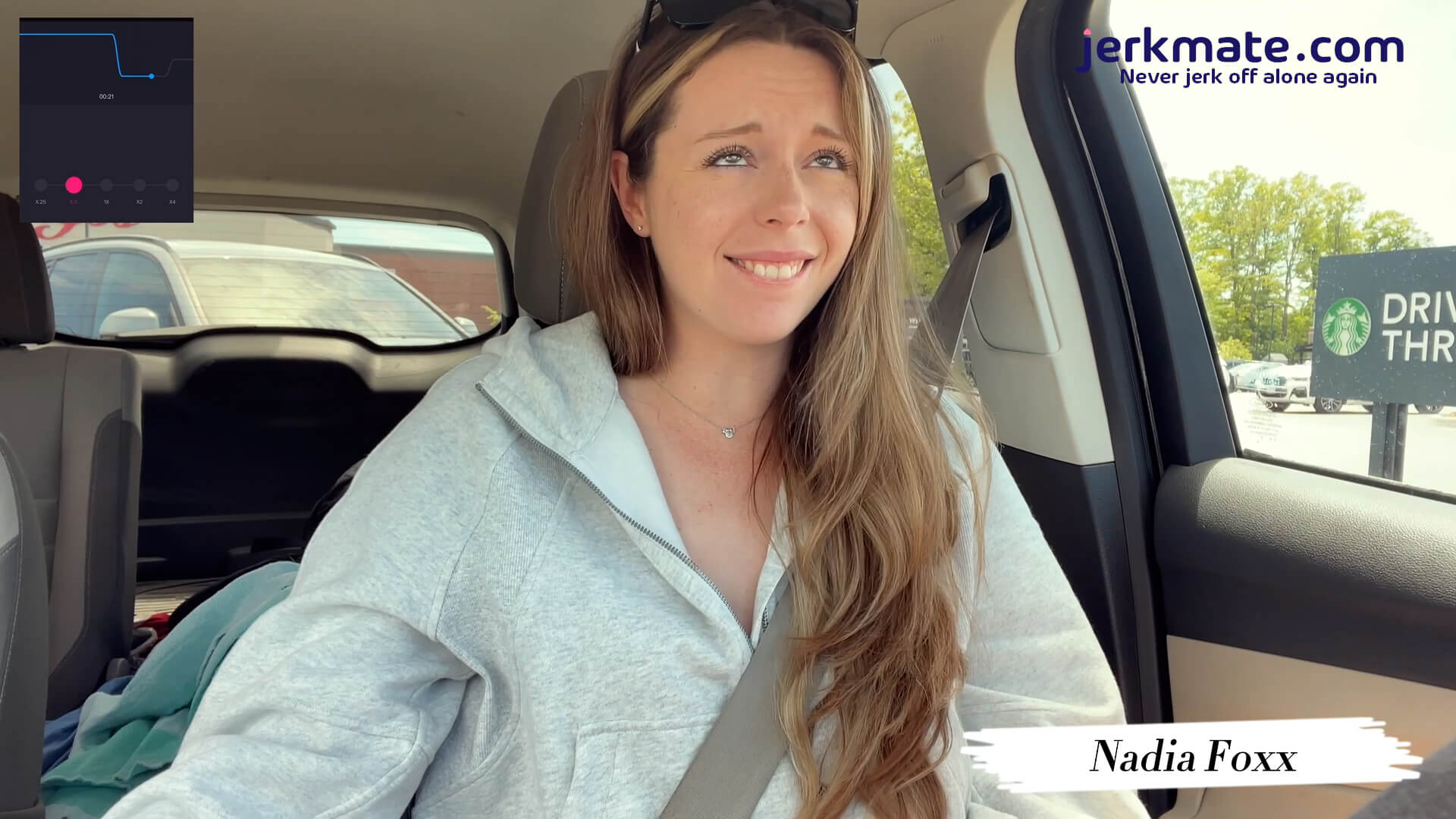 Nadiafoxx is all about being risky when it comes to giving herself pleasure. Watch her go through a drive-thru with a Lovense toy making her shake from pleasure.
