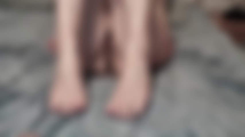 Feet show and play with dildo.