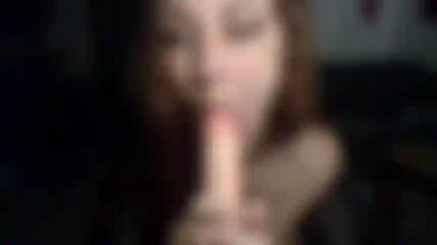 Sloppy Sucking on Dildo