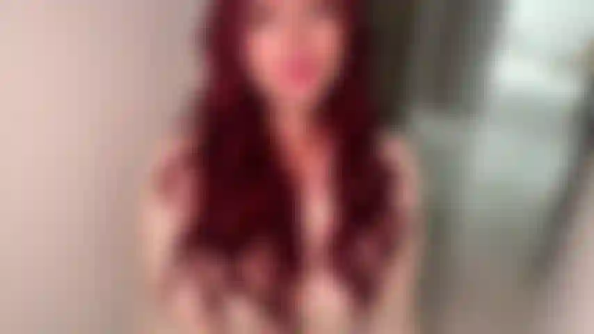 Slow Tease with My Boobs in a Red Wig and Silk Robe
