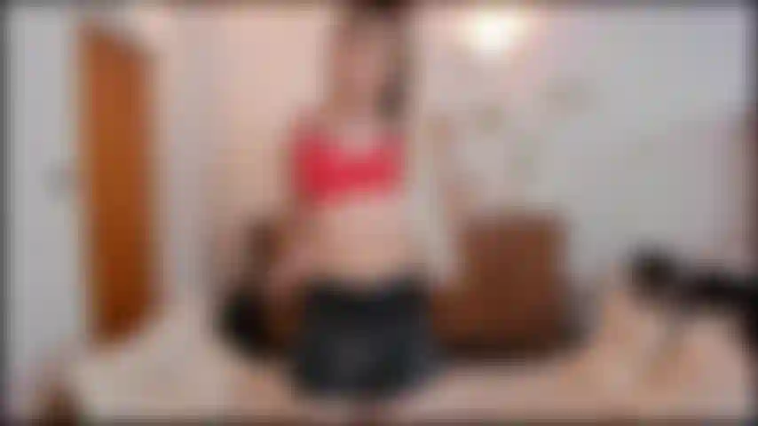 Hot trans girl teasing in her sexy red lingerie