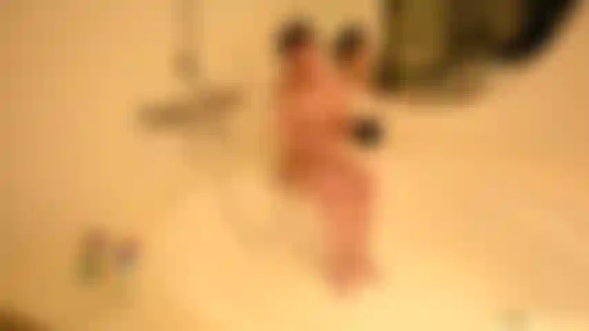 Glass Dildo Masturbation in Shower