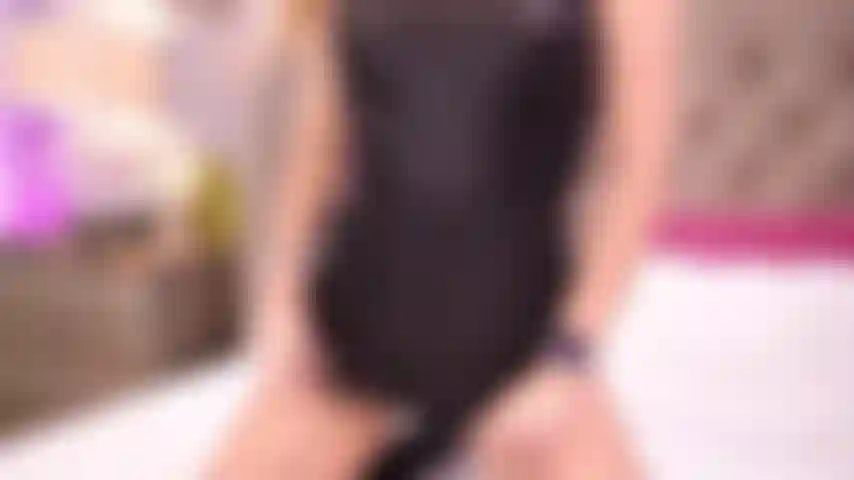 Sexy blonde Felisha teasing with black boots