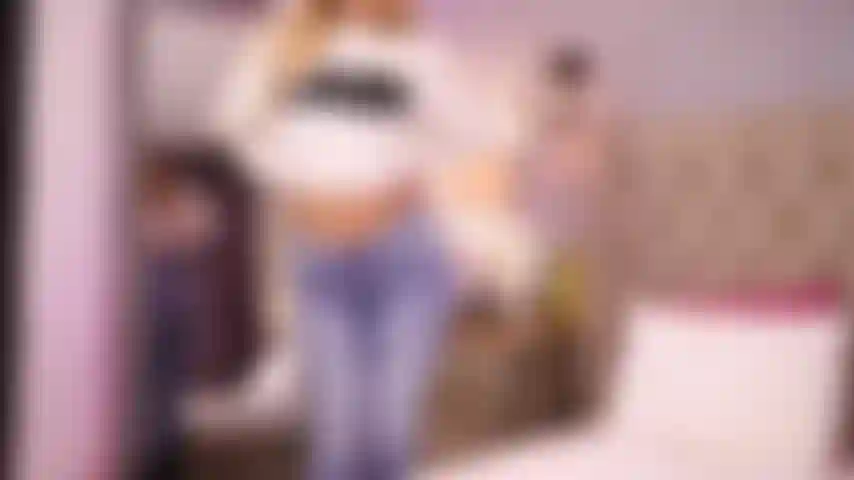 Hot teasing with jeans