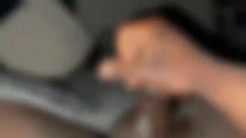 STROKING MY BIG BLACK DICK WITH CUMSHOT