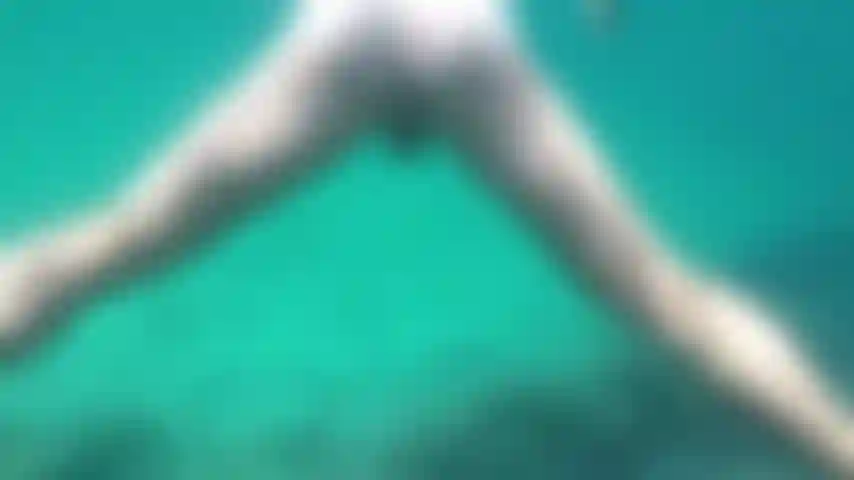 Filmed from behind when I swim with my legs spread :O
