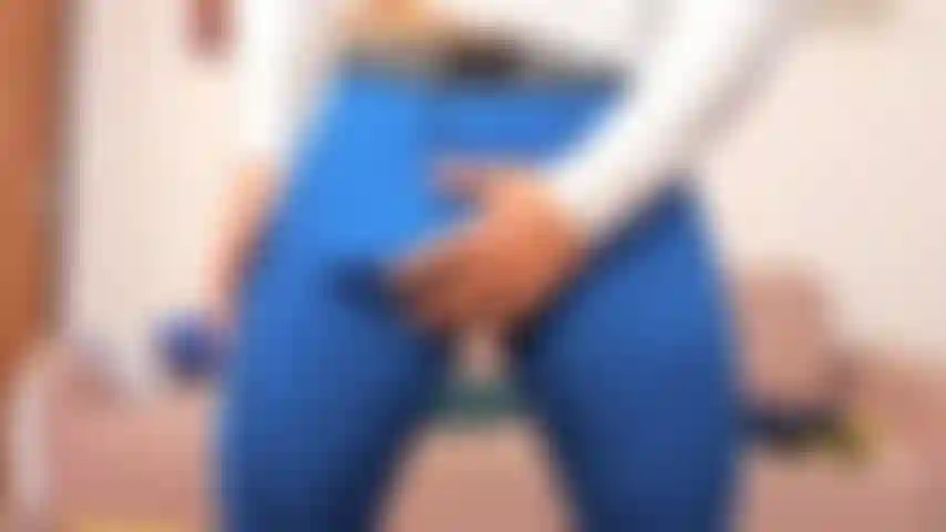 You want to see my cock growing in my blue tights.