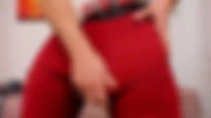 Growing a big dick in my tight red pants