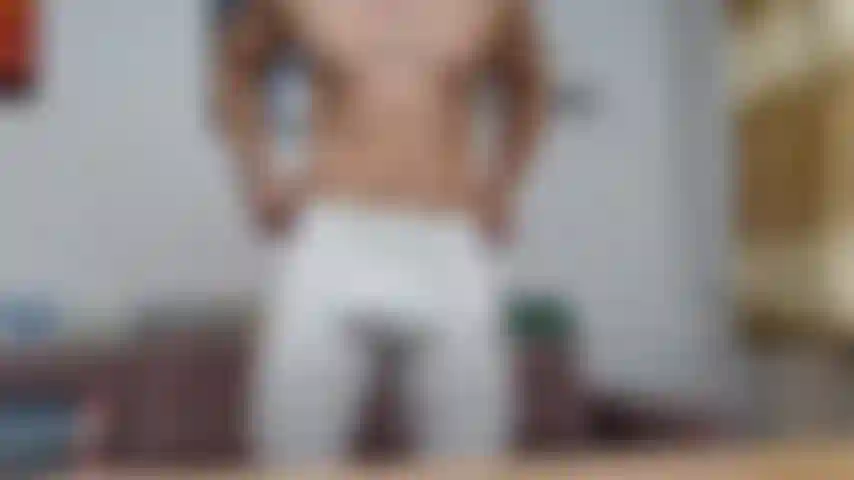 Showing off my bulge and ass in my white leggings