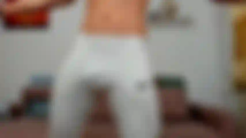 Taking my leggings off then masturbating and shooting a big load