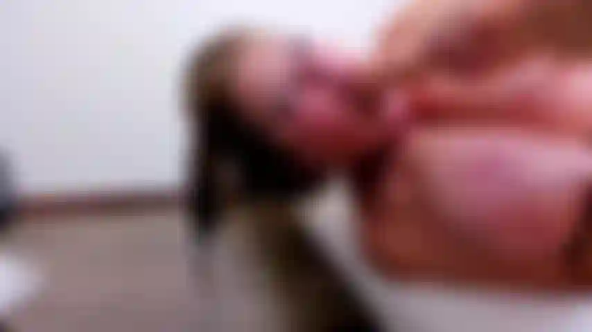 Upside  down head of the edge  deepthroating long - 50 sm didlo cock,  mess   all overface