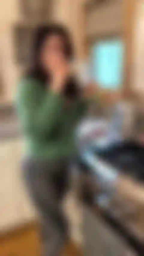 Cooking bacon topless