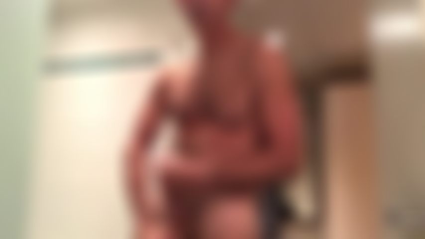 Horny in the hotel bathroom.