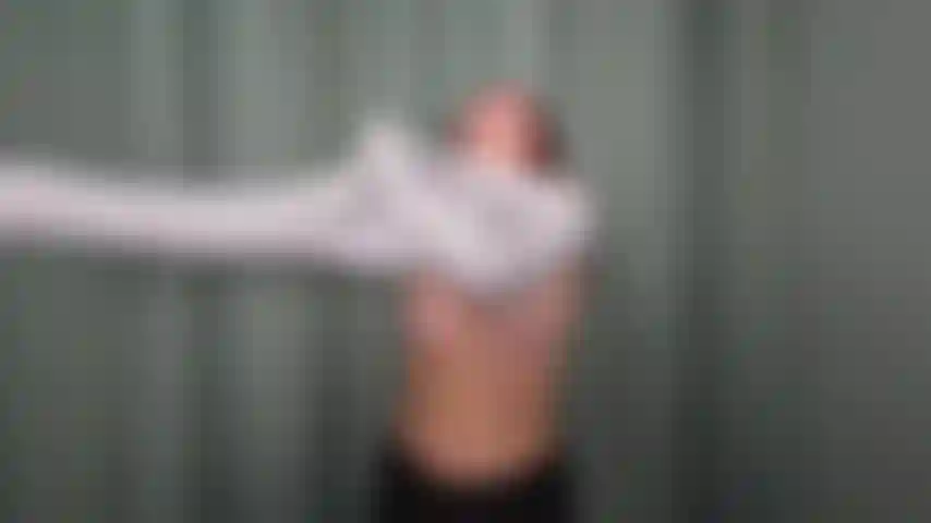 No Nut November - Trying on a selection of tops with hairy armpits and tits out