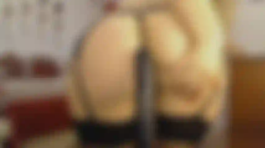 Pussy fuck with black dildo