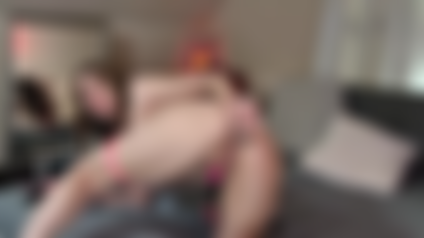 Sexy ass anal dildo pounding curled hair behind view.