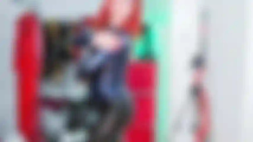 Riding dildo in Latex leggings and purple Latex jacket with a lot of oil on my perfect body