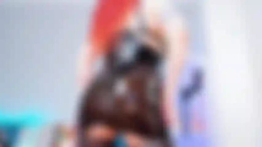 Latex back semi transparent skirt ASMR