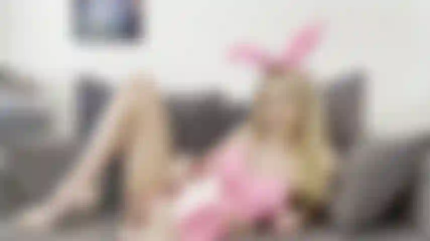 Cute Blonde PVC bunny bringing herself to a soaking wet orgasm