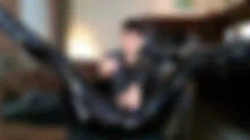 Latex catsuit tease with intense vibration.