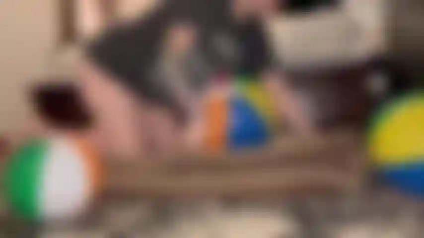 Wearing red panties and a black shirt, I have fun with 4 beach balls! I have large, medium and small! I love grinding and dry humping beach balls, it feels so good! Watch me grind and enjoy myself on all of them before I give my full weight and bounce till they flatten!