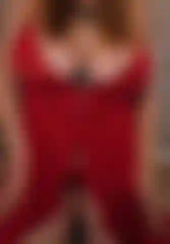 Big bouncy breast in soft red lace cami