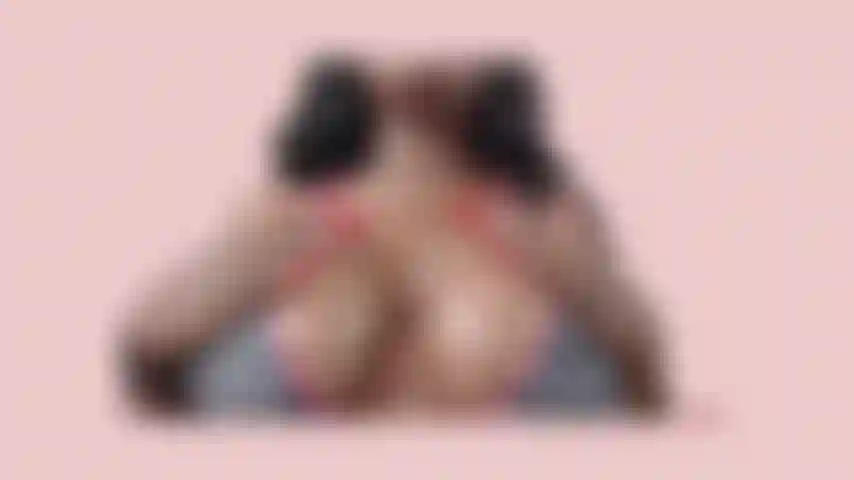 Long Nails, Big Nipples - stroke to my long red natural nails and big hard ebony nipples