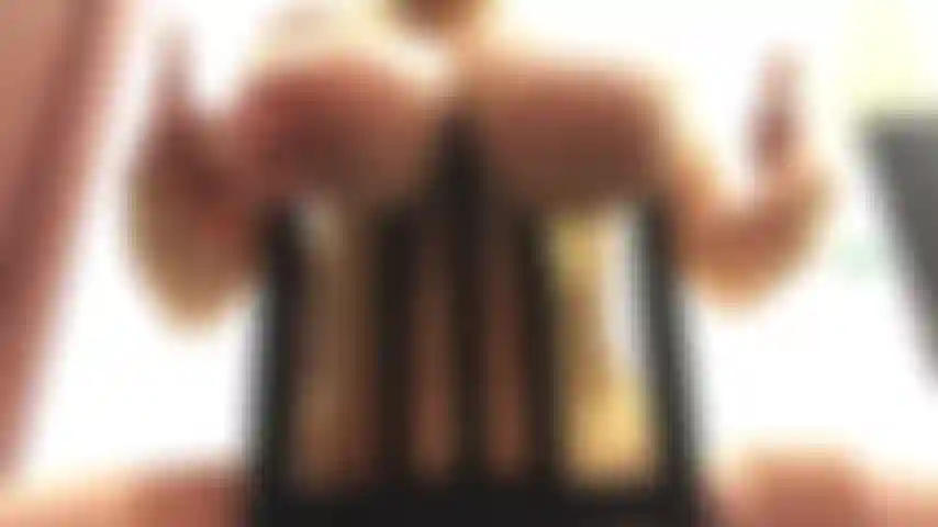 Huge boobs freely hanging on chair and nipple play