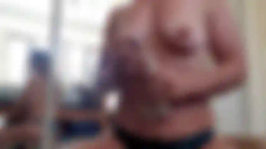 Private Show with butt play and riding a black dildo in cowgirl.