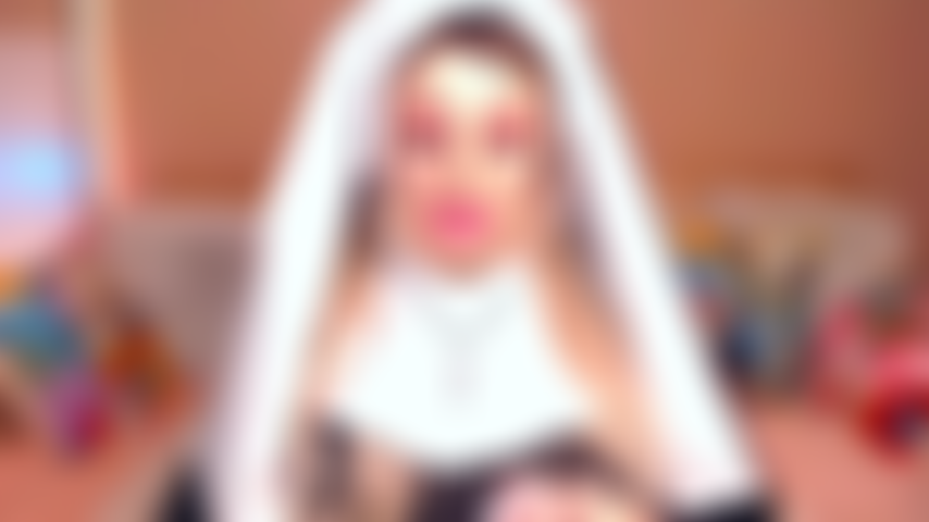 102.  New NUN outfit LEARNING How To SUCK Vaping HANDJOB Sloppy BJ lots of AHEGAO Messy FACIAL Dirtytalk GAGGING