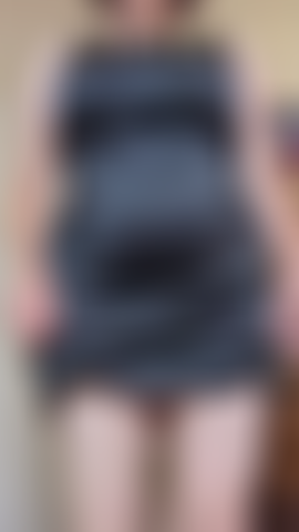 Teasing in tight black dress.