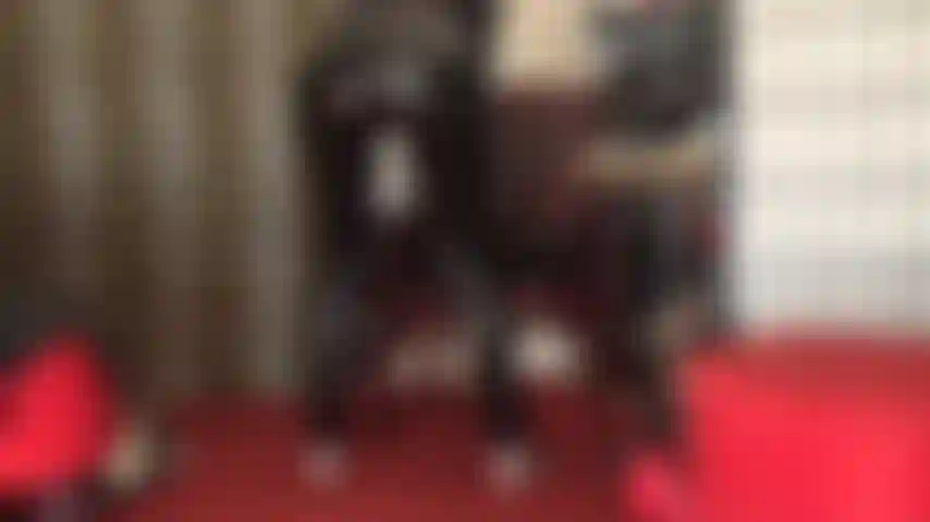 Wank your dick to my ass in tight shiny pvc jeans!