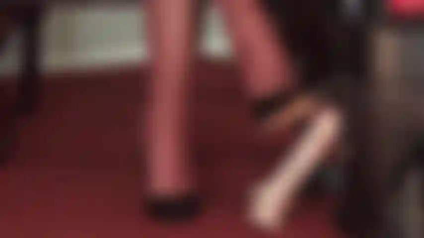 The gentle touch of mistress' high heels is what your slave cock desires right now.
