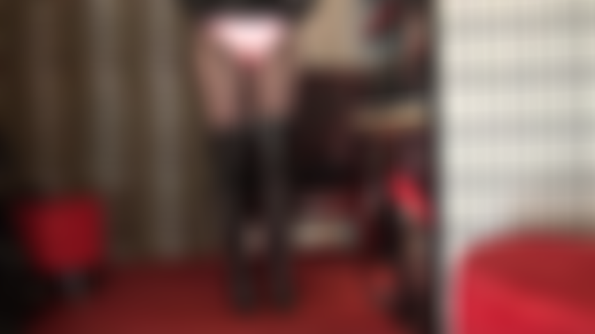 Satin panties and leather skirt - mistress vivian teases the panty lover with upskirt views onto a glossy pair of pink satin undies.