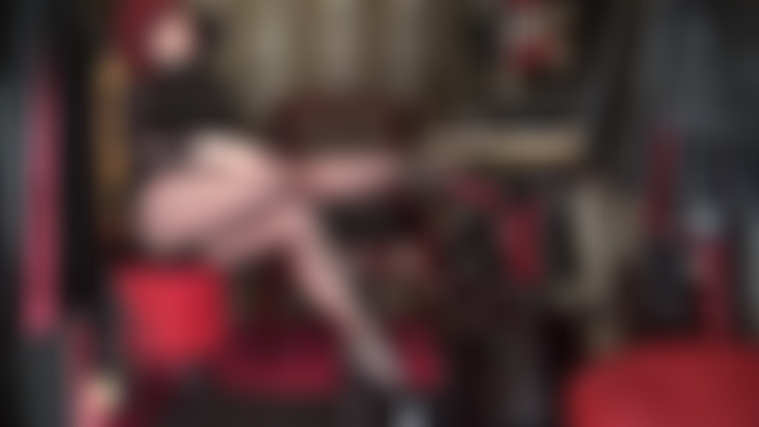 Squirting Dildo Tease - Mistress has you weak in your knees, trapped in between and cumming all over her seamed pantyhose legs.