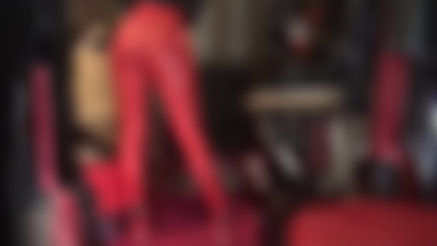 Tight Red Spandex Leggings, Ass Worship and Pegging with 9 inch Stryker strap-on.