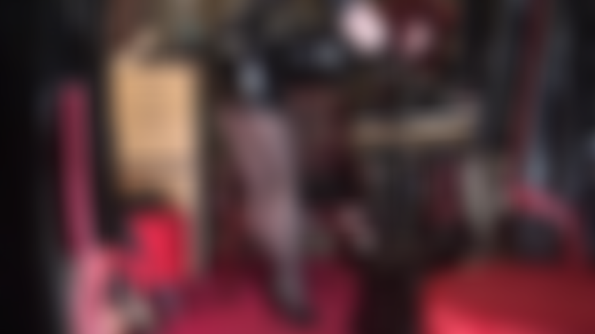PVC/Vinyl and Leather Gloved Handjob Tease - Mistress dressed in vinyl and leather teases your nipples and throbbing cock with spit on leather gloves.