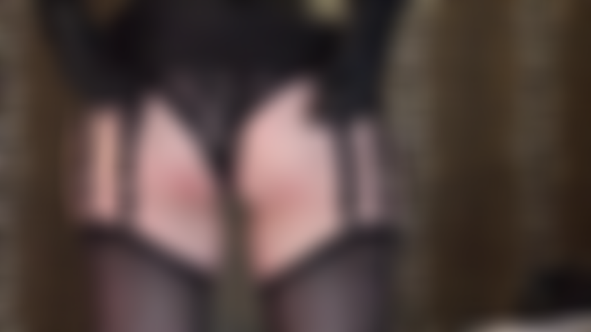 Lingerie worship - Sexy black lace panties, 12-strap garter belt and stockings. Worship your Goddess' wonderful curves.