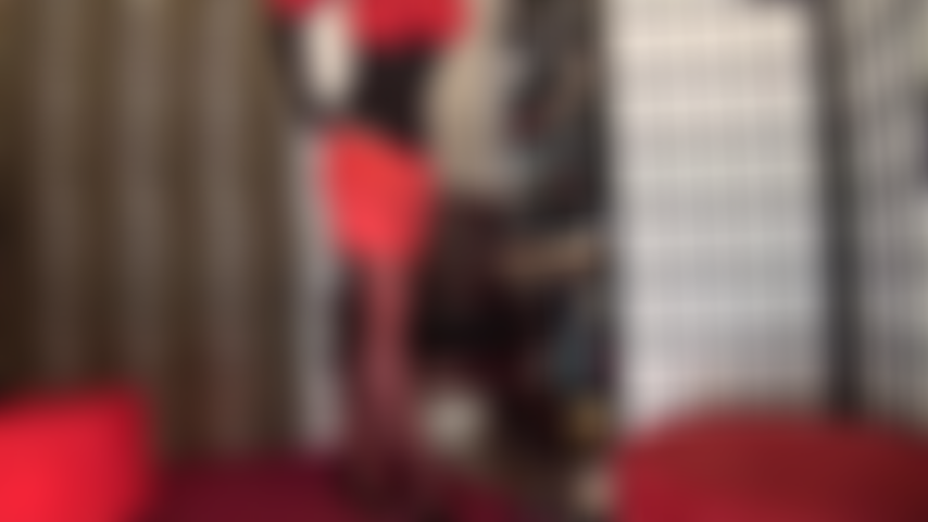 Lady in red teases in silky stockings - Silky stockings, sexy pantyhose, long legs, shiny satin and upskirt shorts. Mistress Vivian knows how to get your heart racing.