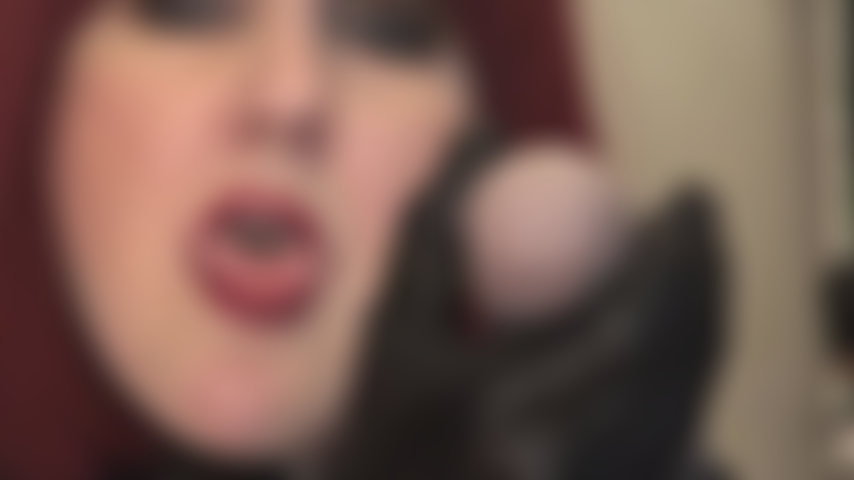 Cock feeding Mistress - Leather gloves stroke a big dick straight into your mouth.