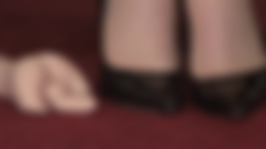Her stiletto heels are your weakness - Mistress plays with your little dick and tight butthole.