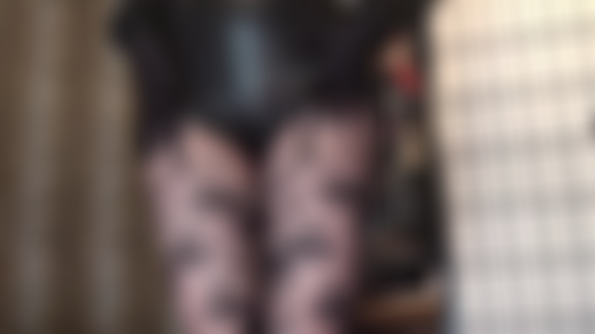 Jerk yourself to this! - With her incredible round ass in your face, clad in extra skimpy shorts and this beautifully designed pair of suspender tights, your Goddess demands you jerk off.