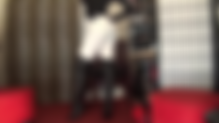 White jeans and black leather overknee boots are such a fine combination.