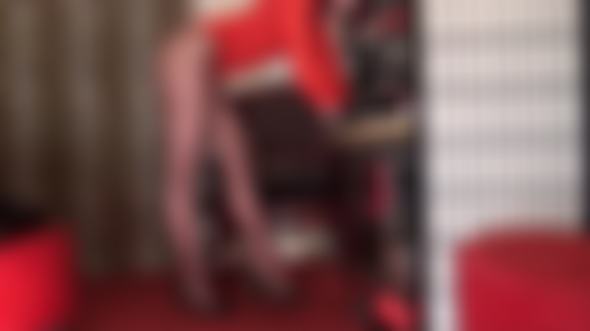 Pantyhose change and shoe change - From a dark brown pair of tights and black leather pumps watch Mistress Vivian change into suntan pantyhose with white and nude pumps.
