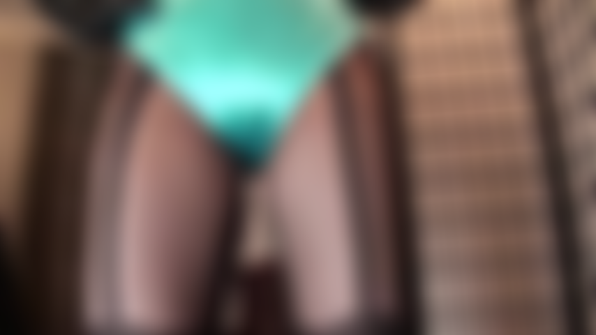 Satin panties on garter patterned tights - Mistress plays with your weakness for silky soft satin panties... aqua blue, white, silver... One more shiny than the other.