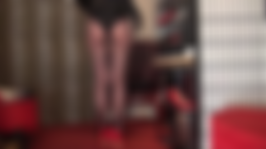 Legs, legs, and more legs - This incredible pair of black sheer pantyhose paired with shiny red stilettos drives you crazy. Mistress knows your weakness for her perfect curves.