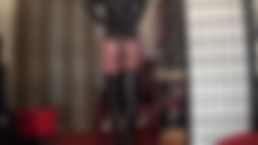 Jerk your dick for my ass - Amazing ass worship tease and facesitting in shiny pvc bodysuit and red fishnet tights. You crave nothing more than have that perfect ass on your face.