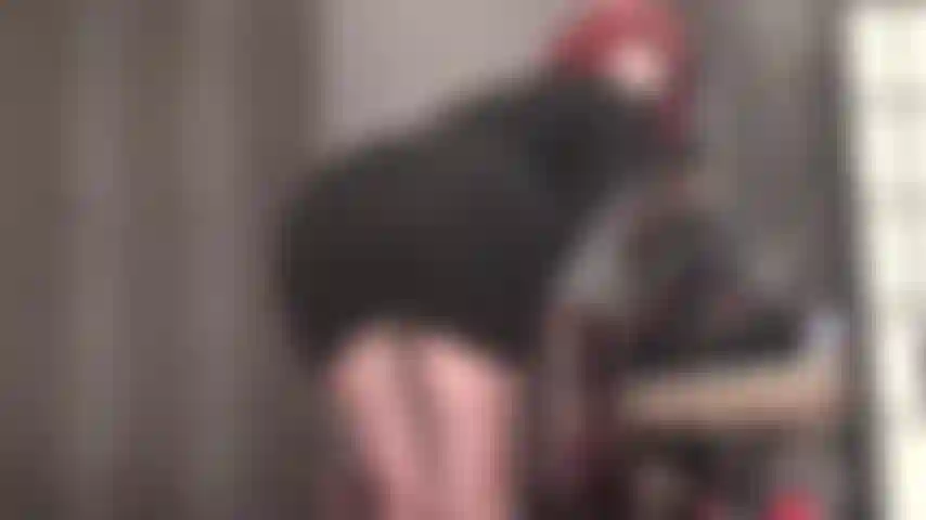 Sexy views of mistress vivian's amazing ass in sheer black pantyhose with red backseam and bare in red lace thongs.