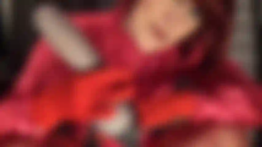 Sexy red stockings and strap-on - mistress uses your slut mouth for her sexual pleasure. This yummy big cock will have to go extra deep down your throat today!